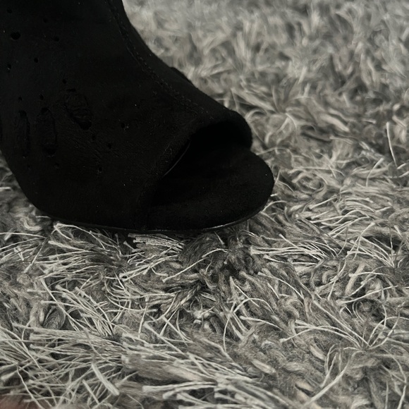 Open Toe Suede Ankle Boot - Picture 6 of 9